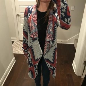 Aztec Patterned Slouchy Cardigan